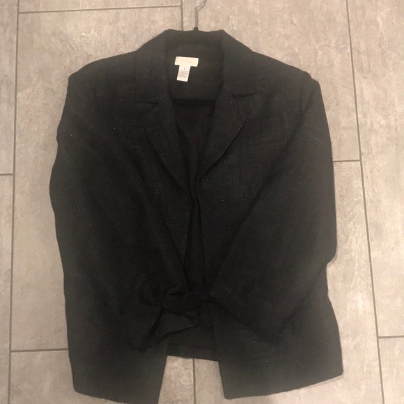 Black Blazer with Silver Accent Threads - Picture 1 of 2